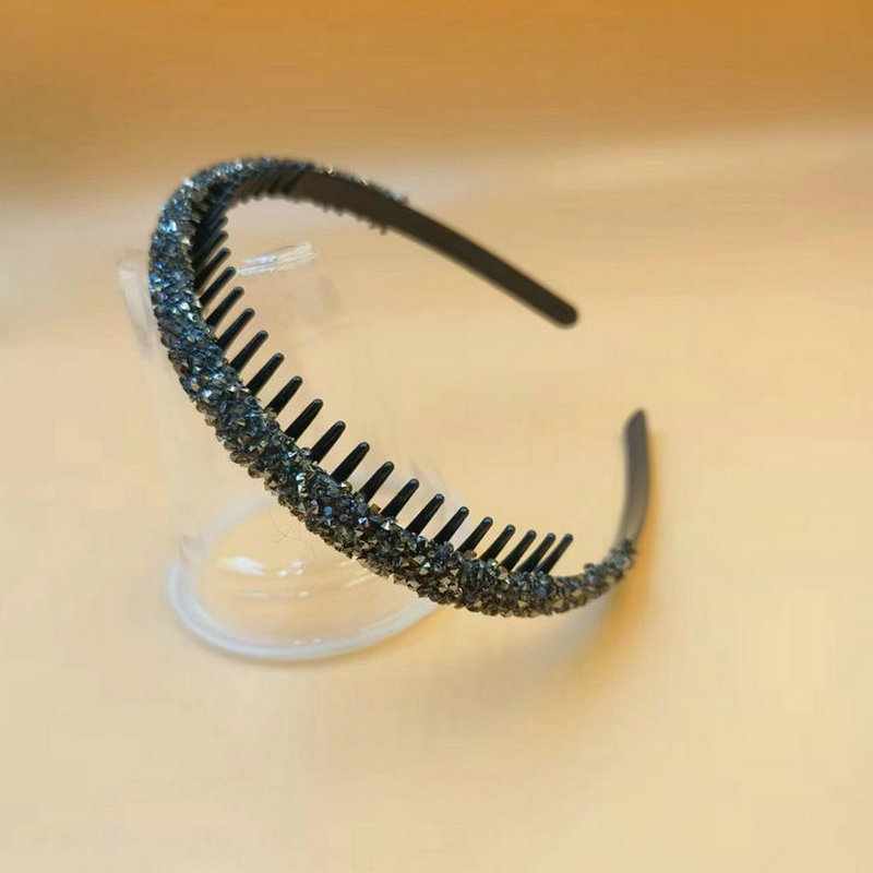 Light luxury socialite rhinestone thin headband temperament niche design diamond hairpin face wash forehead fixed hair pressing headband