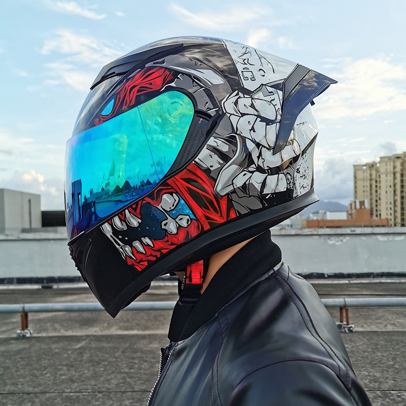 JIEKAI JIEKAI electric motorcycle helmet men's and women's full helmet double lens full cover street car Bluetooth Four Seasons Universal