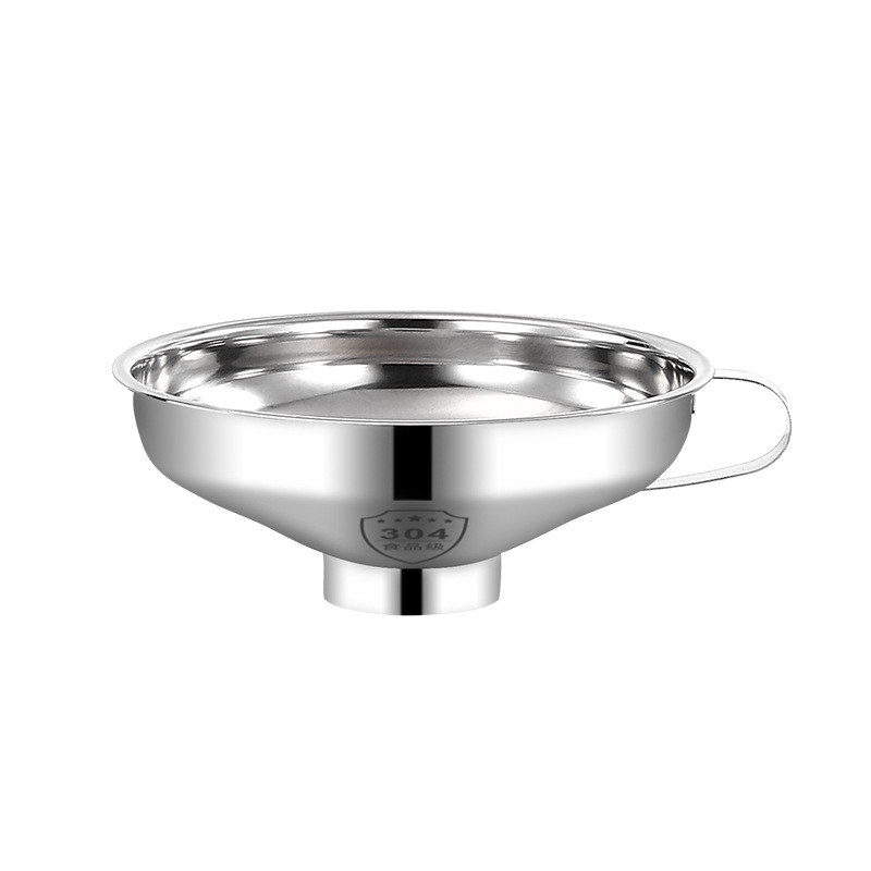 Stainless Steel Wide Mouth Funnel 304 Thickened Salad Dressing Funnel Oil Leakage Household Bottle Sauce Salad Large Diameter Funnel