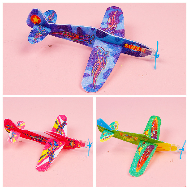 Creative children's toys small gift model assembled magic swing aircraft foam paper aircraft to push gifts