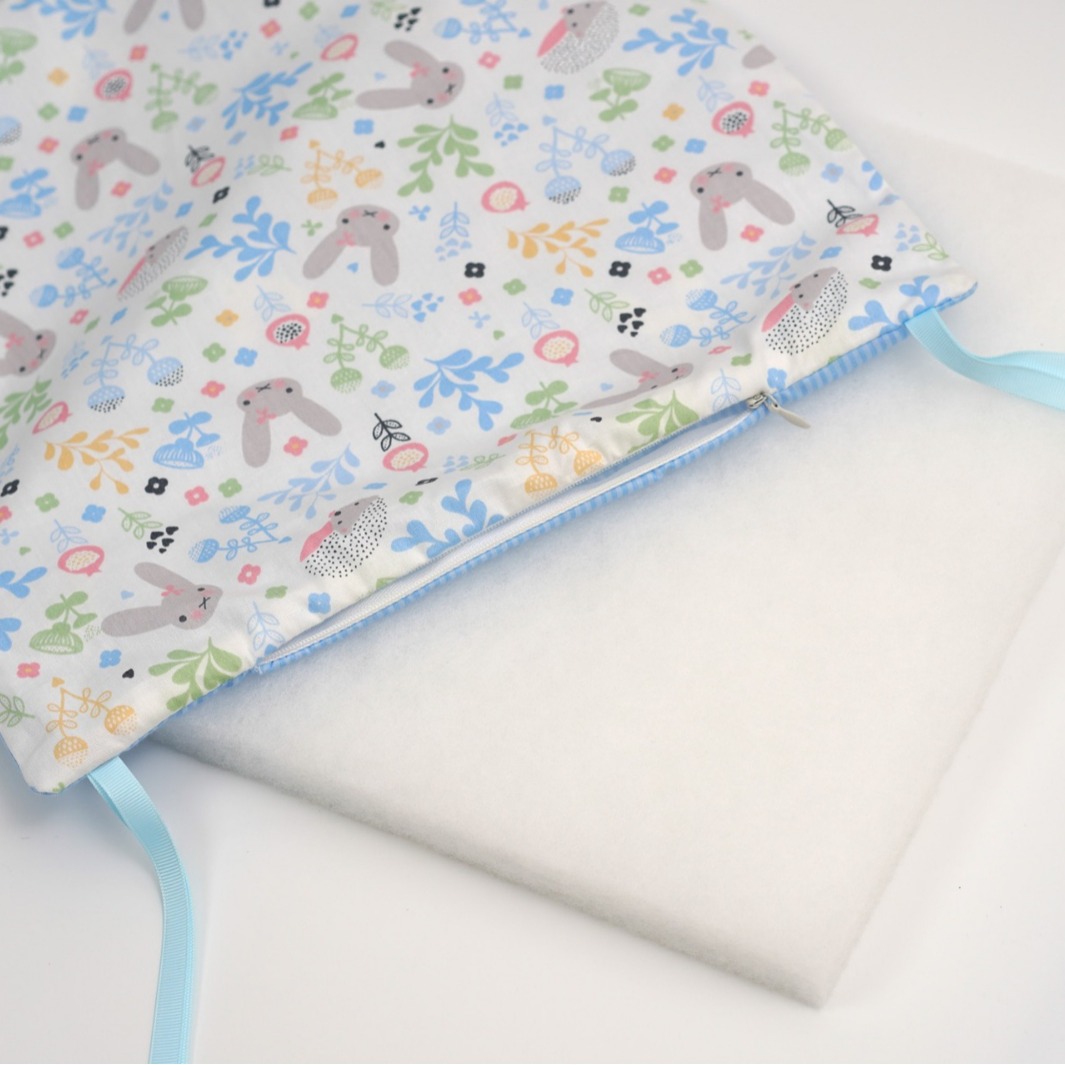Baby bed baby bedding kit cartoon cotton anti-collision guardrail blue rabbit 30*30*6 removable