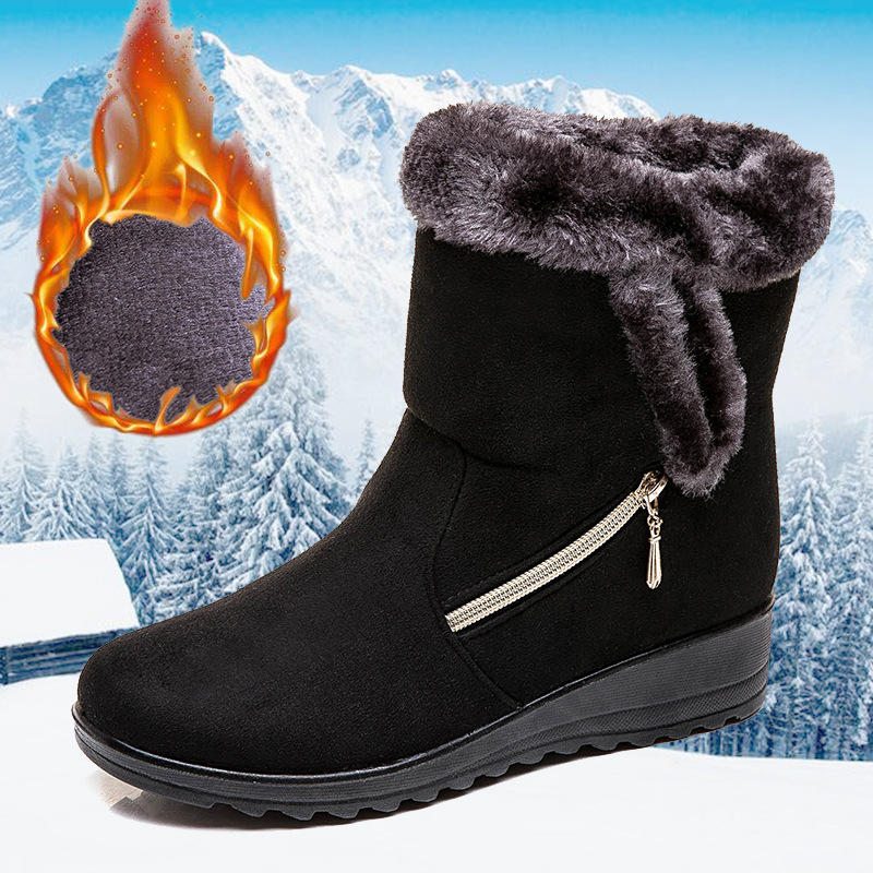 Foreign trade cross-border new winter warm women's snow boots plus size cotton shoes side zipper cotton boots casual women's shoes in stock