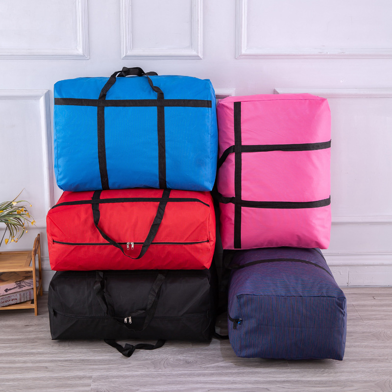 Wholesale Oxford cloth thickened moving bag moisture-proof finishing clothes storage bag super pure color large capacity luggage bag
