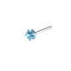 Straight five-pointed star Lake Blue zirconium nose nail