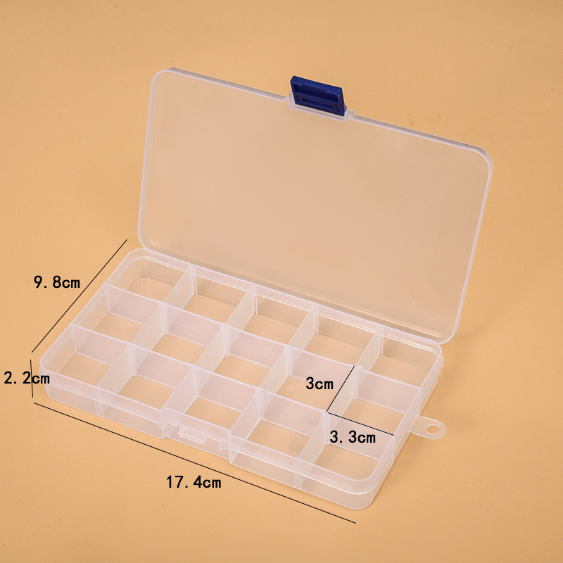 Home storage box 10 15 24 36 transparent plastic parts box jewelry box tool box wholesale