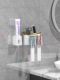 Gold-plated toothbrush holder [two ports] + toothpaste squeezer