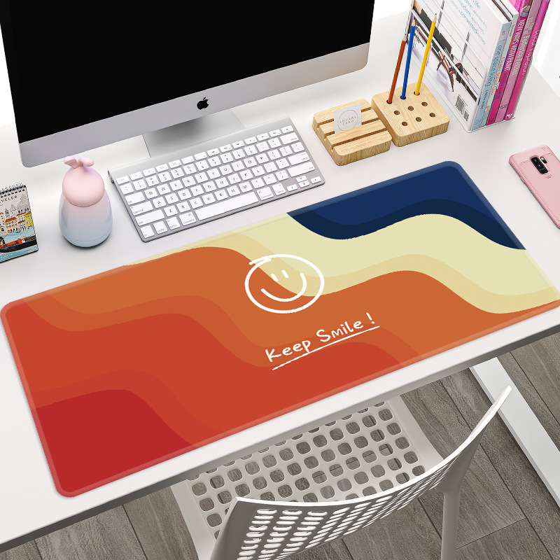 Original smiley face large mouse pad lock edge office game animation keyboard pad computer pad table pad large e-sports