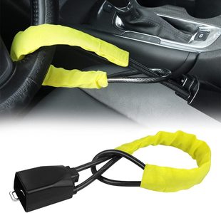 Amazon car steering wheel lock steel cable rope lock thick car anti-theft safety belt buckle lock general car lock