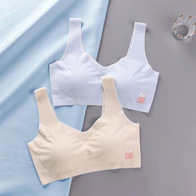 New Explosions Girls' Children's Ice Silk Underwear Breast Wrapping Tube Top Sports Girls' Bra Cute Cartoon Small Vest