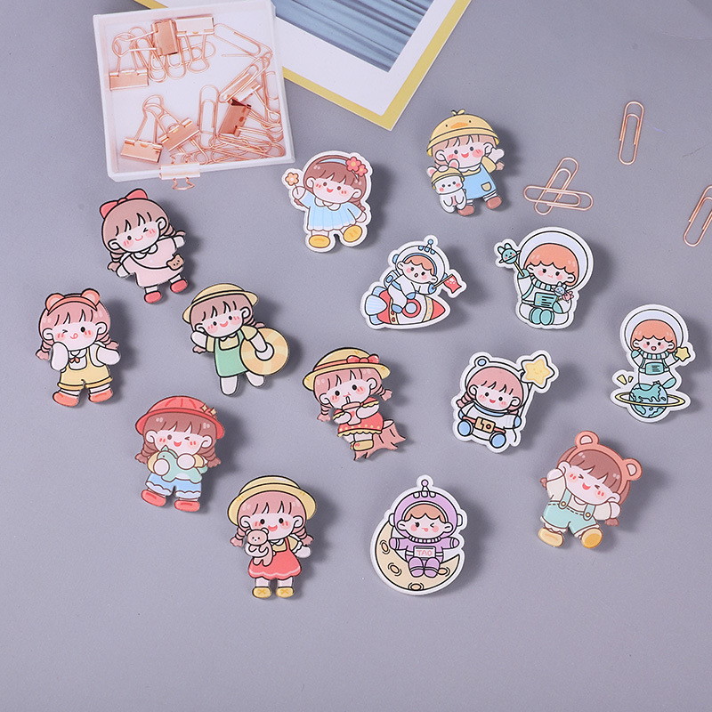 Acrylic Brooch Cartoon Cute Korean Girl Acrylic Decoration Badge Backpack Clothes Hanging Decoration