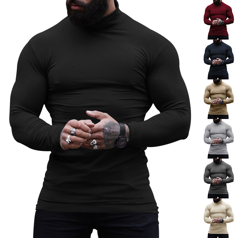 Foreign trade cross-border new solid color turtleneck cashmere sweater slim pullover bottoming sweater men's warm inner wear