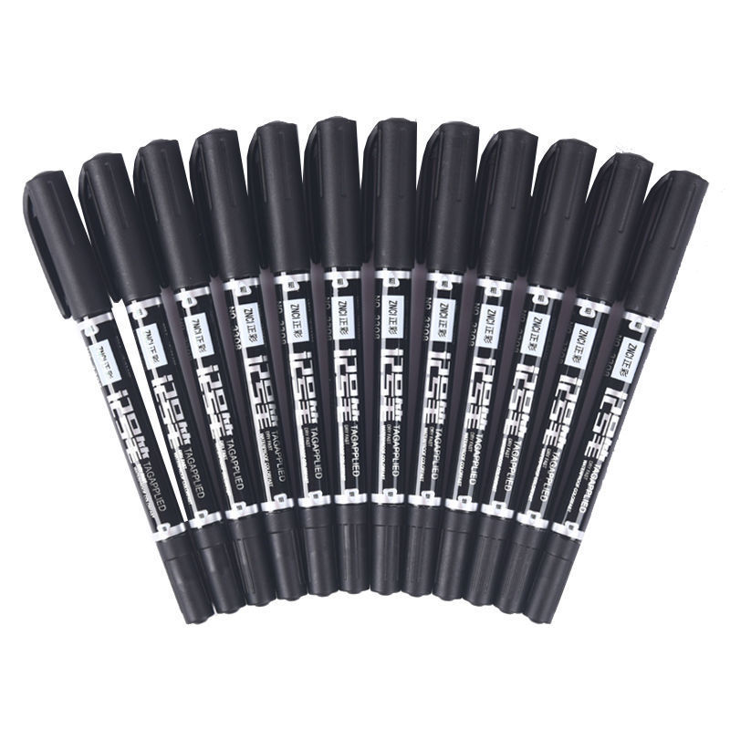 Thick and thin double-headed Hook pen for students with oily painting black art students Special stroke color quick-drying Hook pen