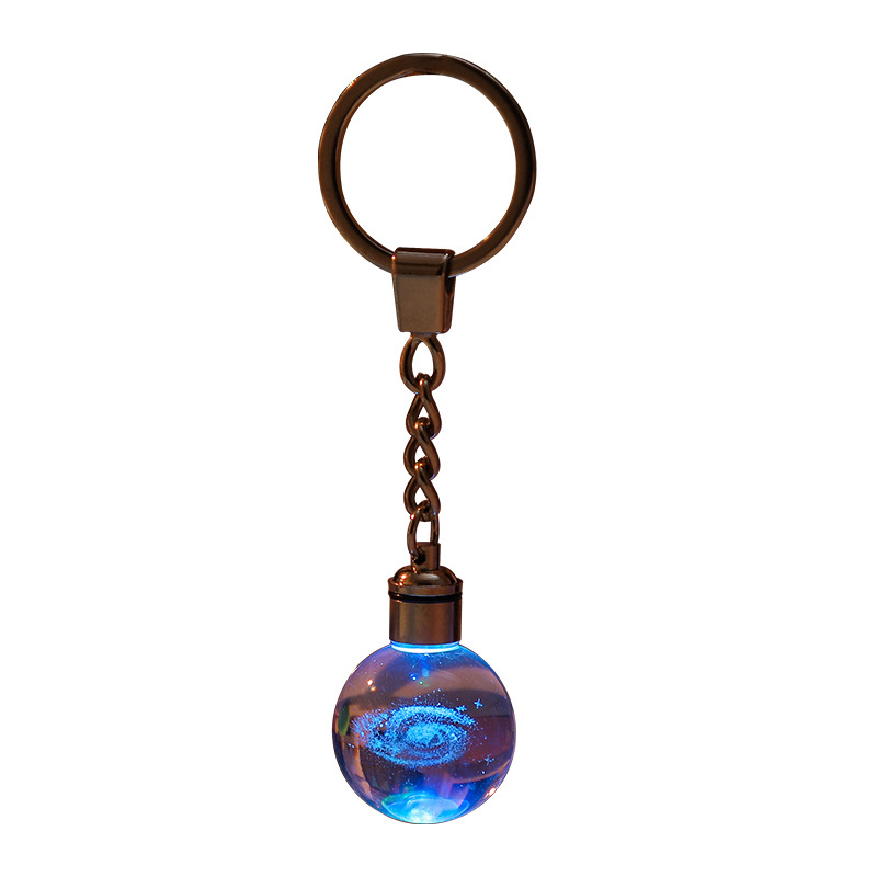 Transparent Luminous Crystal Inner Carving Keychain Activities Small Gift Creative Personality Backpack Keychain Hanging Gifts