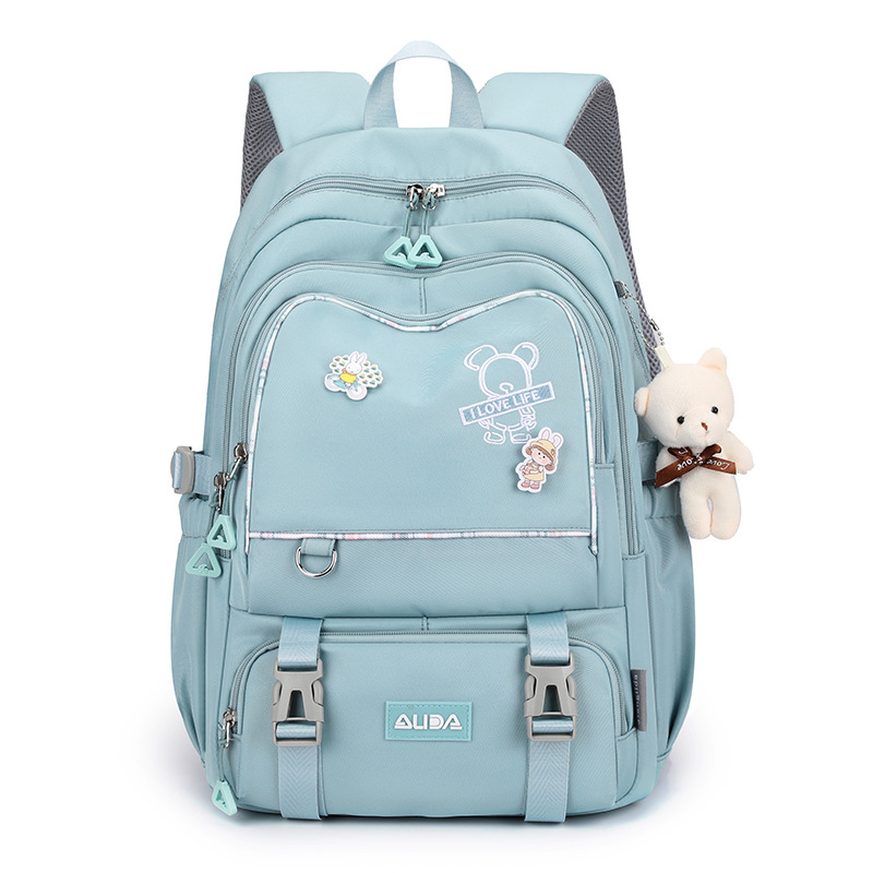 JLD High Quality Middle School Student Schoolbag Female Junior High School Student Large Capacity Lightweight Backpack with Ridge Protector Korean Style Girls' Backpack