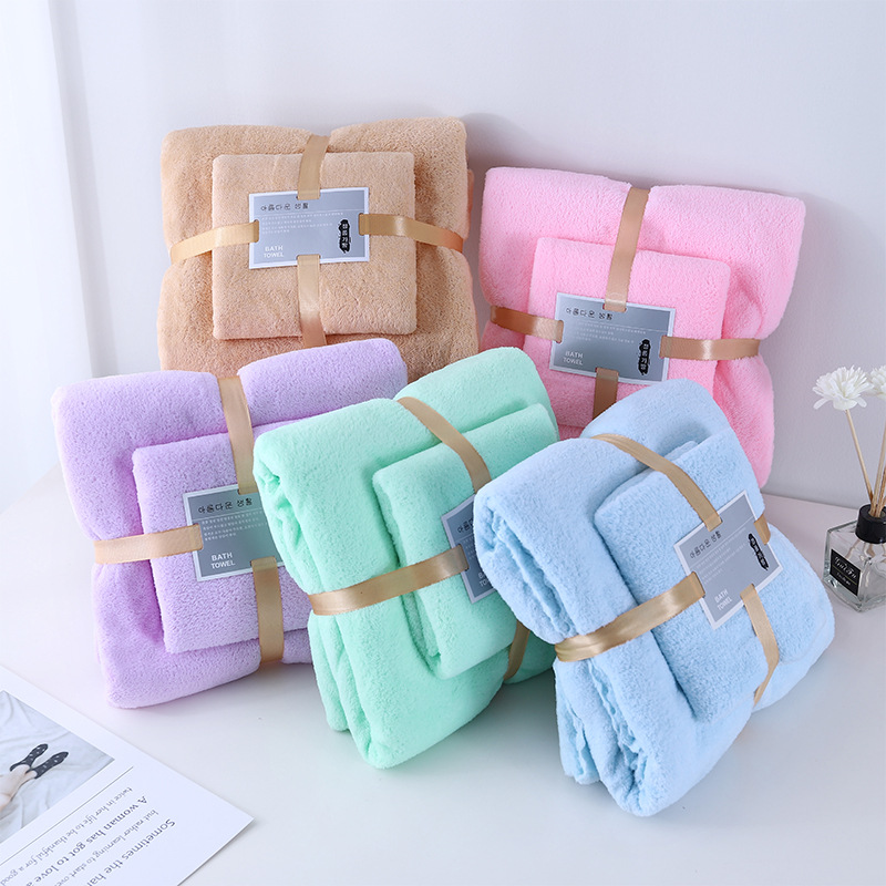 Towel Bath Towel Mother and Child Set Water Absorbent Quick-drying Wash Face Bath Gift Towel Wedding Hand Gift Towel Wholesale