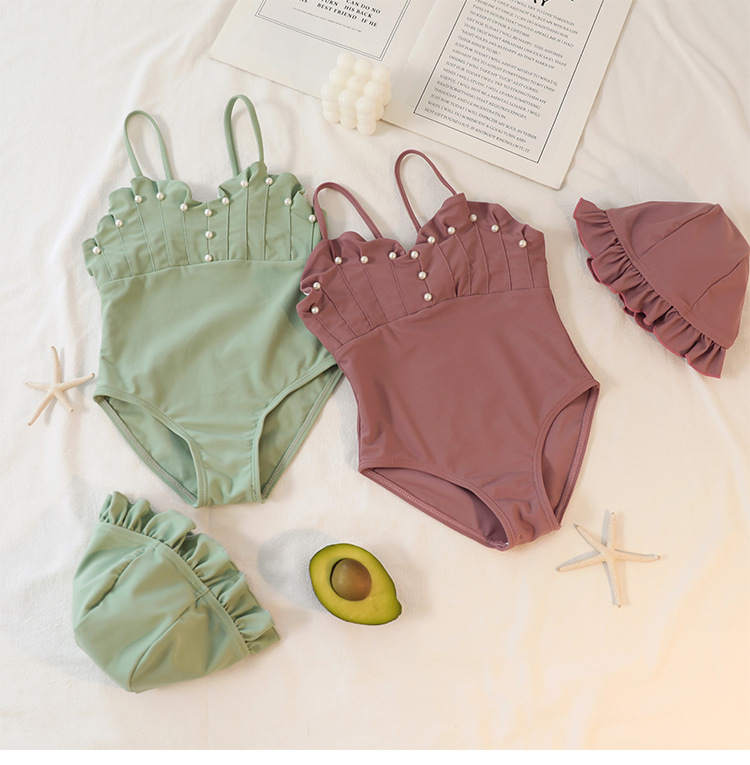 2022 children's swimsuit summer cute one-piece swimsuit a generation of hair swimming cap swimsuit girls swimsuit skirt