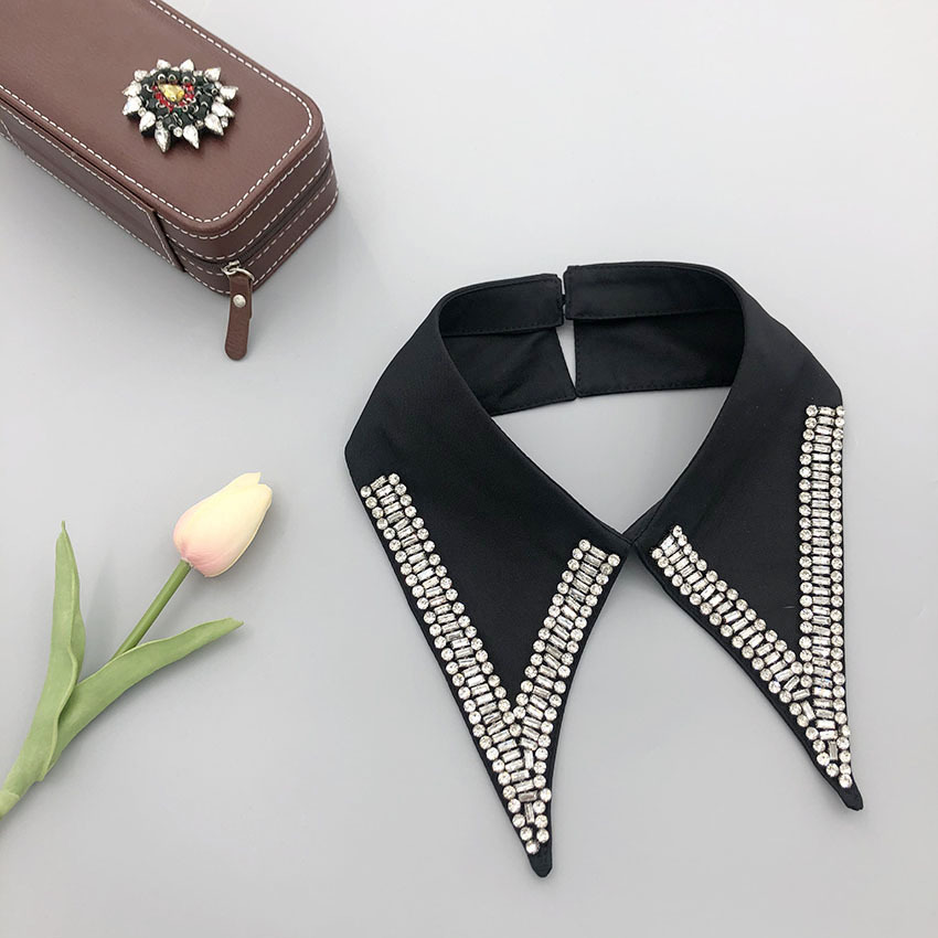 New product single collar handmade beaded glass diamond fashion Joker fashion women's clothing factory direct sales