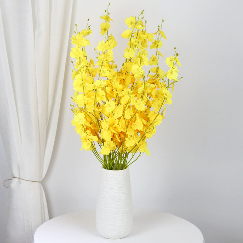5 fork dancing orchid Wenxin orchid artificial flower artificial flower silk flower wedding hotel decoration home decoration flower factory wholesale