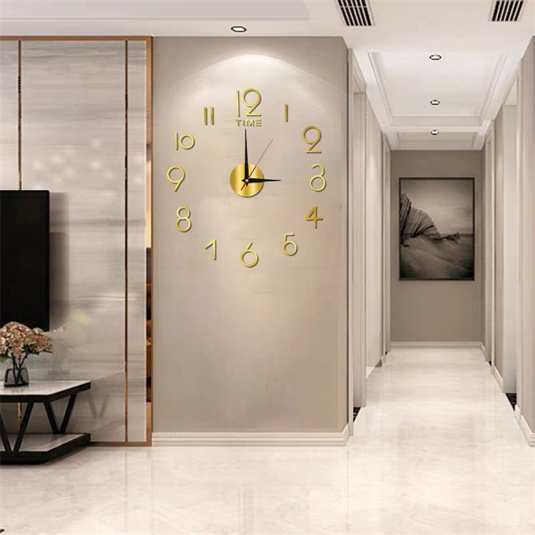 Luminous simple silent acrylic wall clock study living room DIY clock creative personality wall stickers clock wholesale