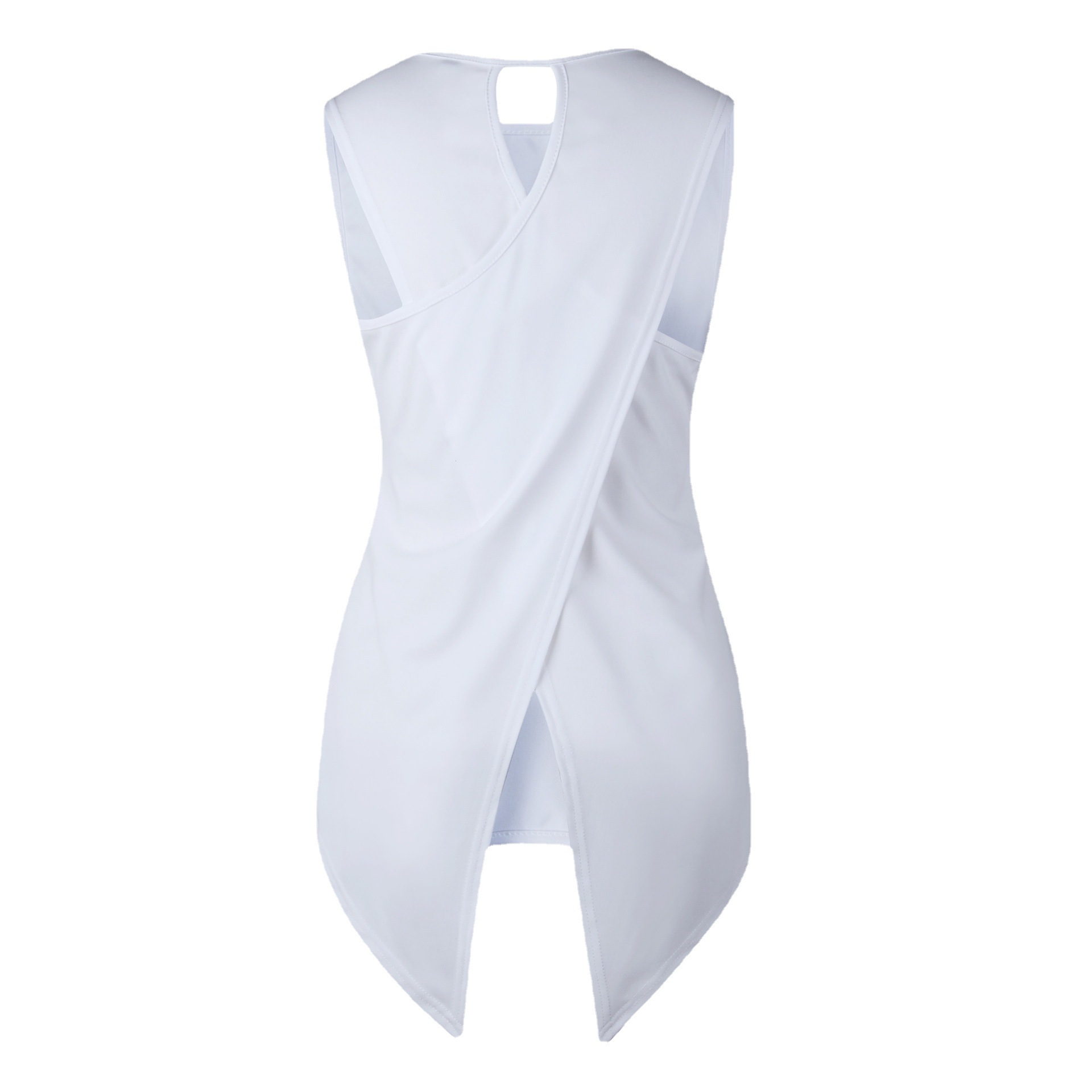 European and American Cross-border Ten-color Six-size Spot Women's Sleeveless Sexy Top Round Neck Back Cross Solid Color Slim T-shirt
