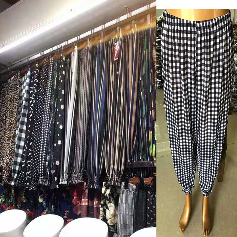 Summer Middle-aged Casual Pants Women's High Waist Large Size Loose Nine-point Beauty Wide Leg Pants Women's Thin Stall Wholesale