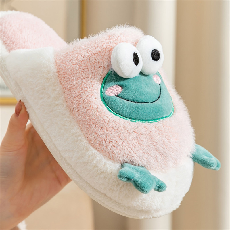Autumn and winter New cartoon frog cotton slippers non-slip wholesale couples thick bottom indoor household warm slippers women