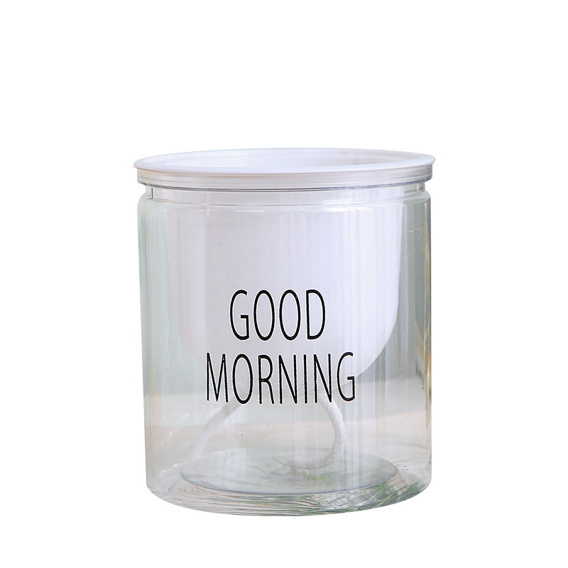 Automatic absorbent transparent lazy basin factory direct creative round office desktop green plant hydroponic plastic flower pot