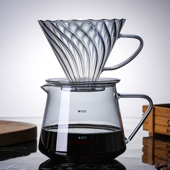[New recommend] wujiawu new coffee pot glass suit filter integrated filter Cup V60
