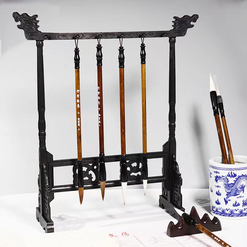 Imitation chicken wing wood pen holder resin 12-pin removable writing brush holder pen hanging pen holder four treasures of study room factory wholesale