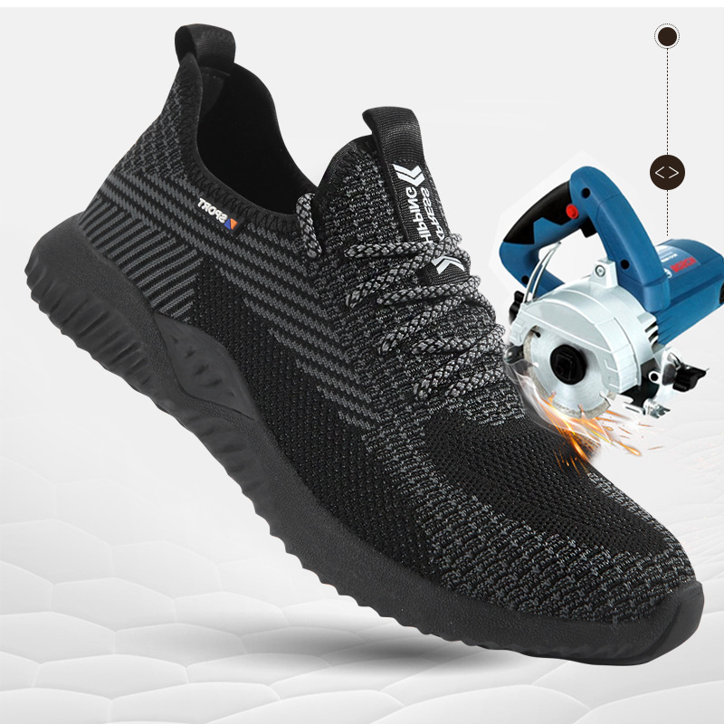 Cross-border Labor Protection Shoes Anti-smashing and Anti-piercing Lightweight Fashion Flying Woven Wear-resistant Anti-slip Deodorant Comfortable Safety Shoes
