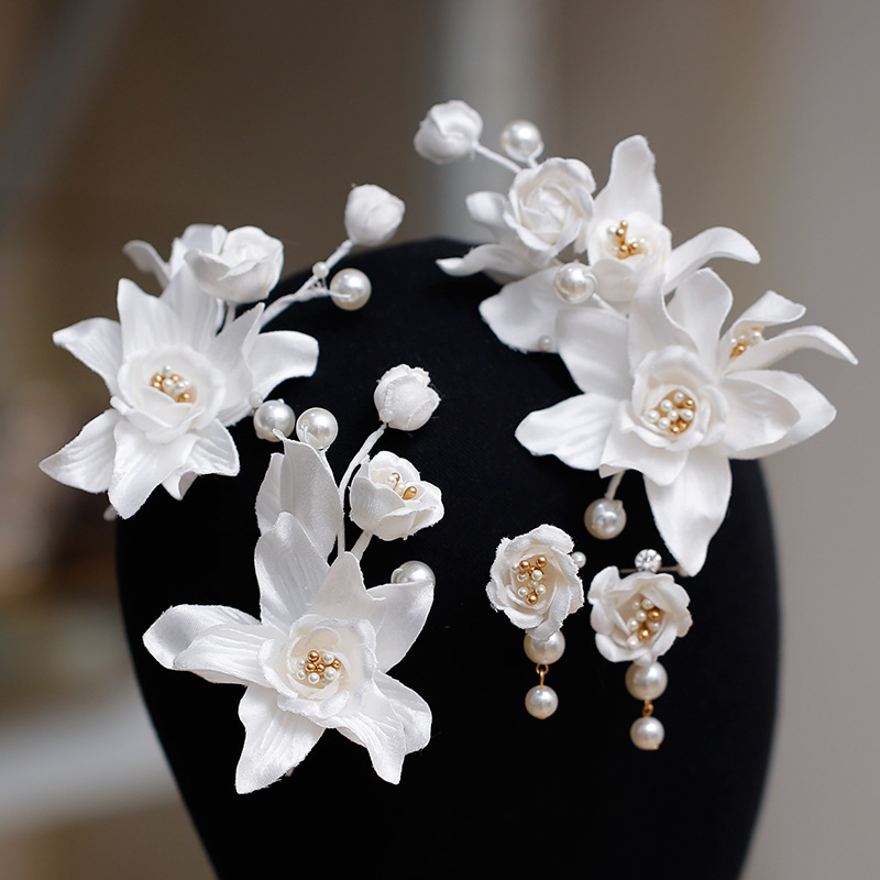 Copricapo da sposa coreano Mori nuovo super fata versatile squisito bocciolo di fiore forcina abito da sposa accessori abito da sposa_voghion.com