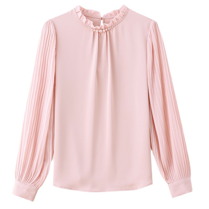 Satin shirt women's long sleeve 2023 Autumn New style shirt beautiful chic chiffon small shirt French silk top
