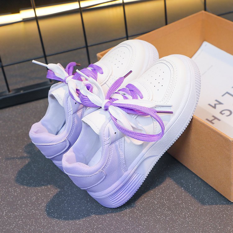 Girls' sneakers gradient color white shoes 2023 Spring and Autumn new medium and large children's board shoes children's shoes casual shoes