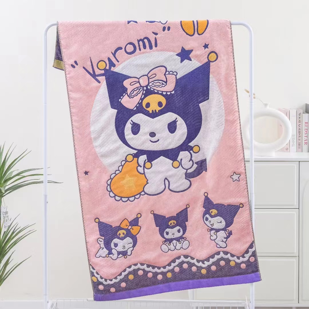 New Spongebob Squarepants Pony Cotton Gauze Household Thickened Class A Mother and Child Cartoon Large Bath Towel Soft and Skin-Friendly