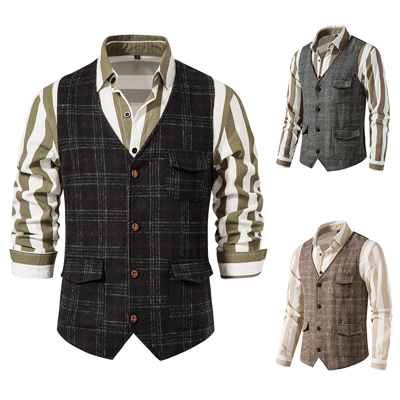 Vintage Men's Suit Vest Tweed Ami Khaji British Plus Size Vest M75