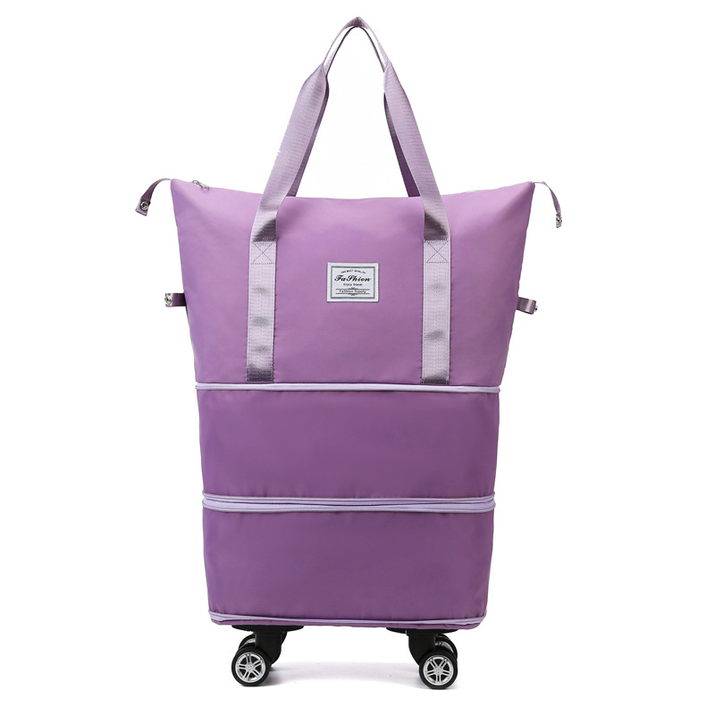 Travel bag large capacity universal wheel student business trip waiting storage bag waterproof wet and dry separation expandable luggage bag