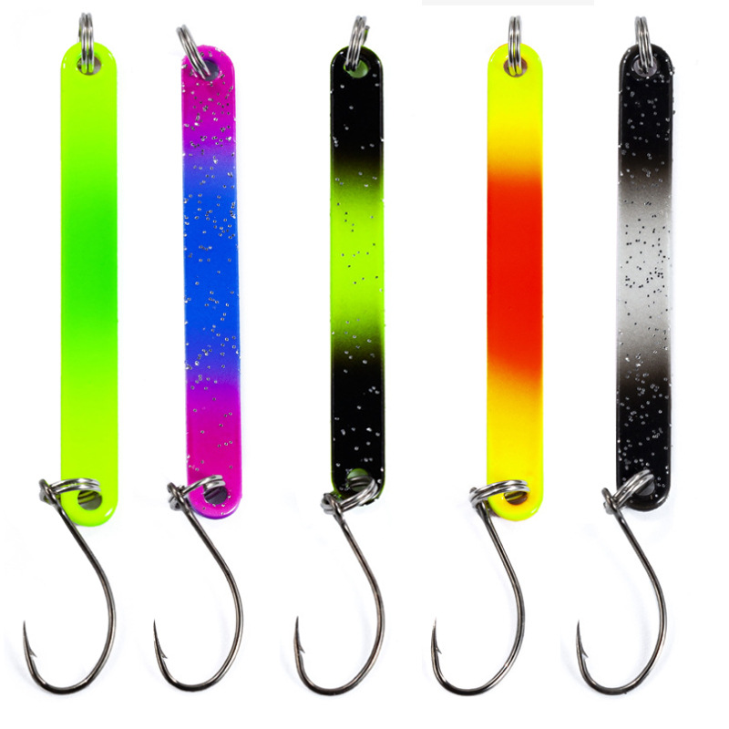 Colored lure sequin strip 2.5g double-sided metal sequin fishing bait hard bait freshwater trout copper sheet horse mouth sequins