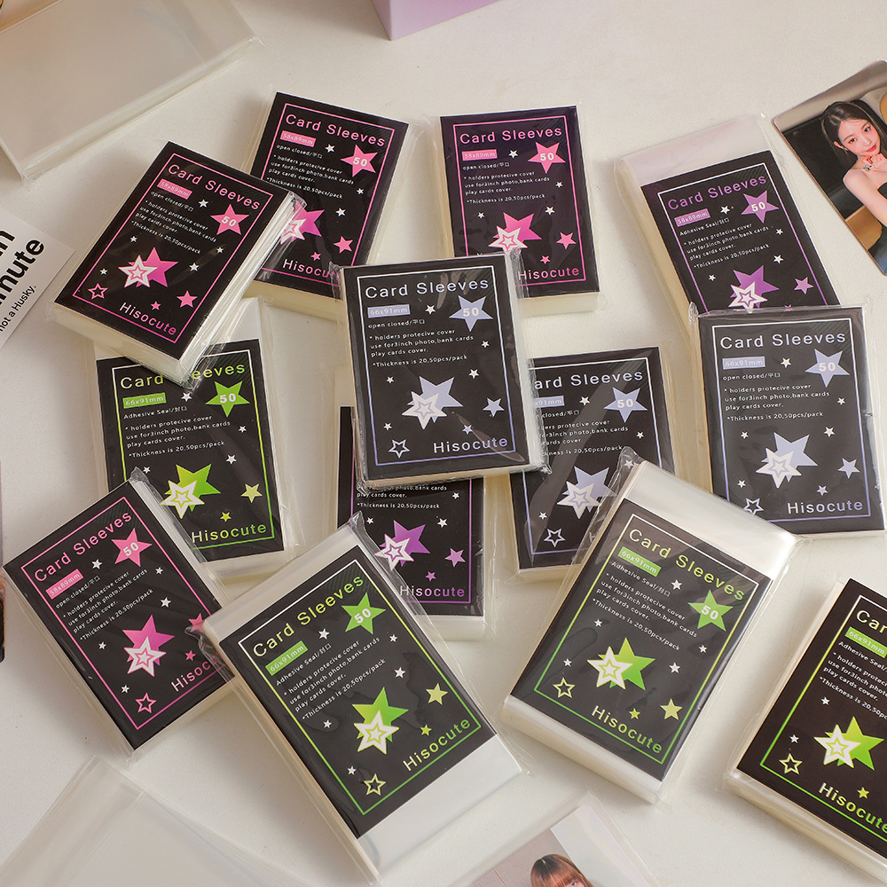 New 20 Silk pp card Film Star Girl album small card protective film 3 inch small card sealing card Film card set 50
