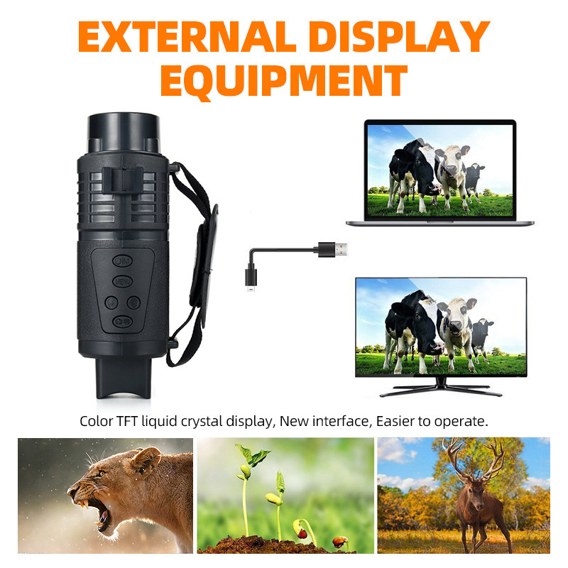 Factory Direct infrared night vision instrument outdoor exploration night fishing camera monocular telescope all black night vision instrument animal