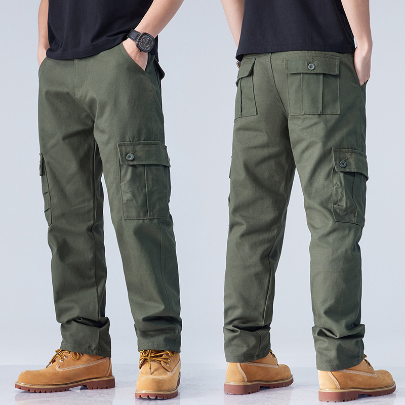 Overalls men's multi-pocket loose straight foreign trade AliExpress Amazon popular sports outdoor work pants wear-resistant