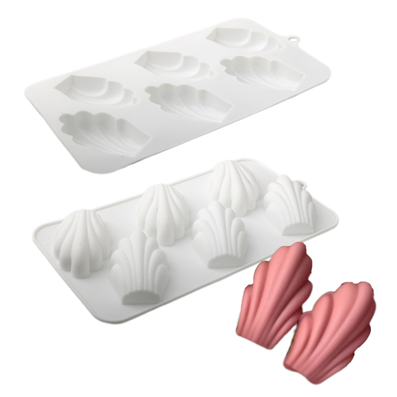 New 6 even Madeleine shell cake mold silicone baking mold pudding dessert mold DIY cake bread