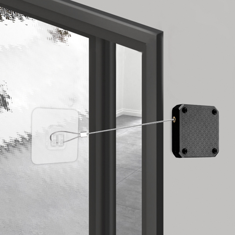Household non-perforated drawstring door closer sliding door bedroom door simple automatic mute door closer cabinet door rebound device