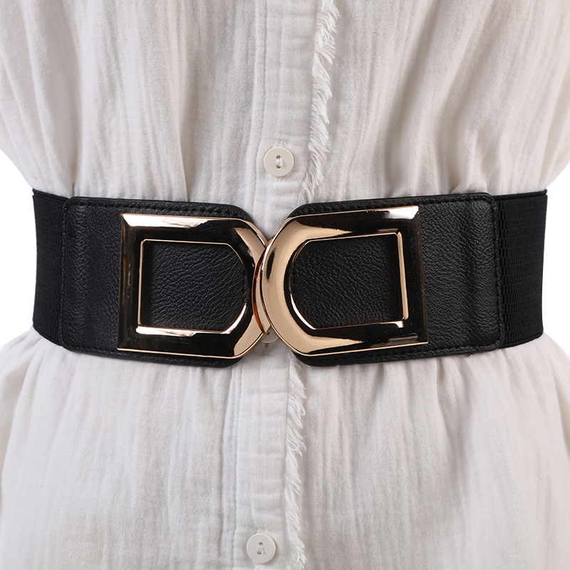 Factory wholesale ladies dress elastic thin belt new versatile fashion down jacket black waist belt
