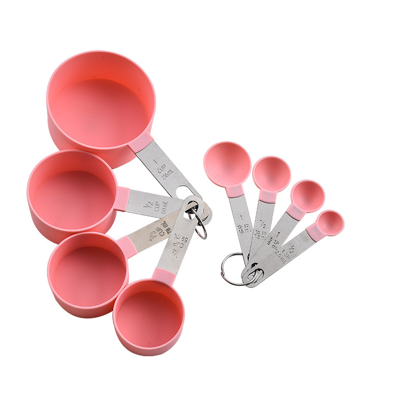 Stainless Steel Measuring Cup 8 Piece Set Plastic Measuring Spoon Measuring Spoon Measuring Cup Baking Set Kitchen Tools Seasoning Spoon 4 Piece Set