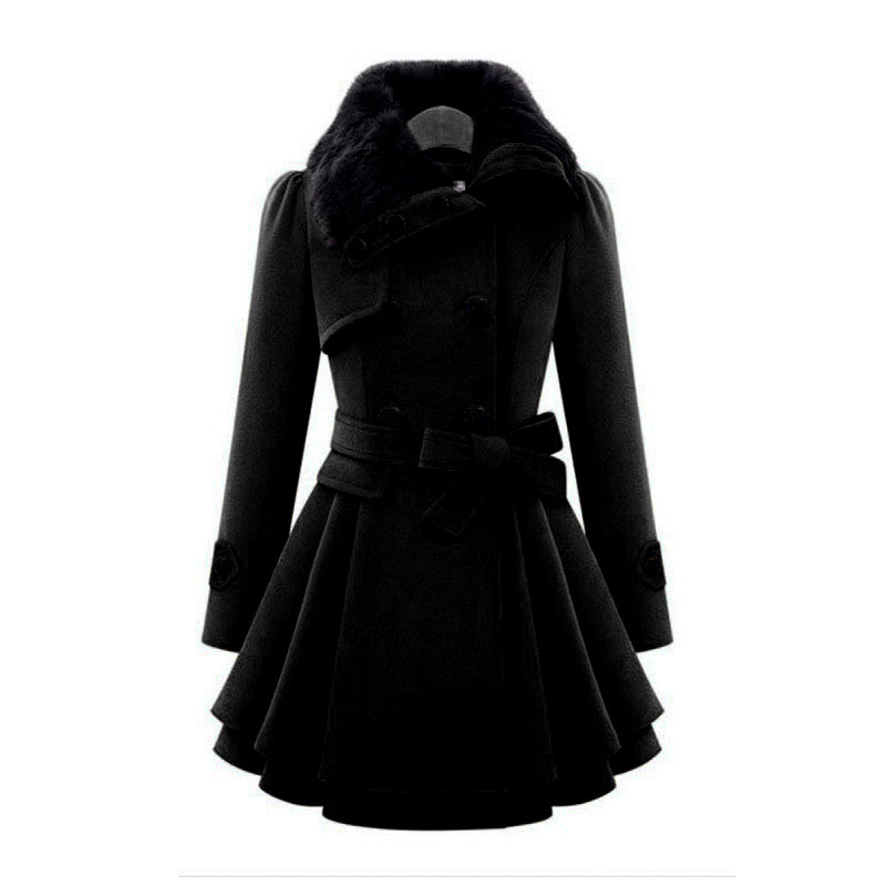 2023 Neue europäische und amerikanische große Damen-Wolljacke in Slim Fit mit mittlerer Länge, zweireihiger, verdickter Mantel, Trenchcoat mit Wollkragen_voghion.com