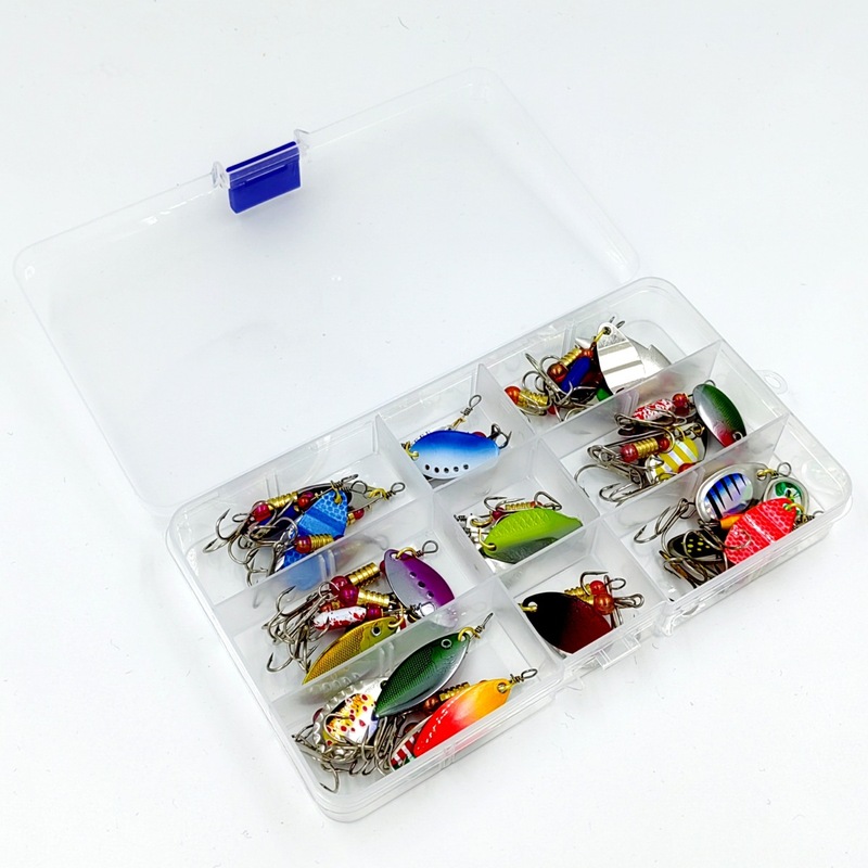30個複合回転金属スパンコールセットカラー魚形鉄板三本フックセット釣りルアー|undefined