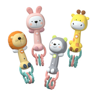 Baby Early Education Music Light Grasping BB Stick Baby Soothing Cartoon Bite Gel Hand Rattle Educational Toy