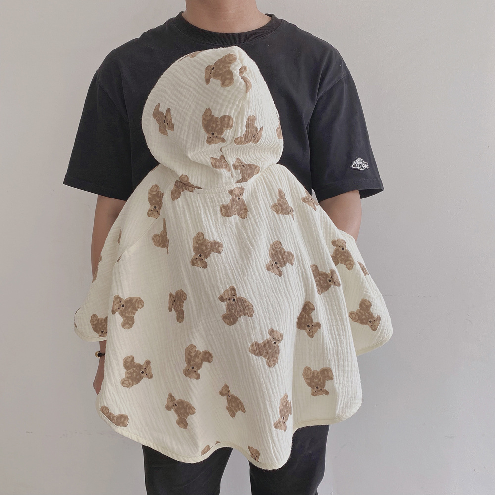 Korean Baby Double Cloak Out Hooded Cloak for Boys and Girls Baby Spring and Summer Sunscreen Windproof Children's Cloak