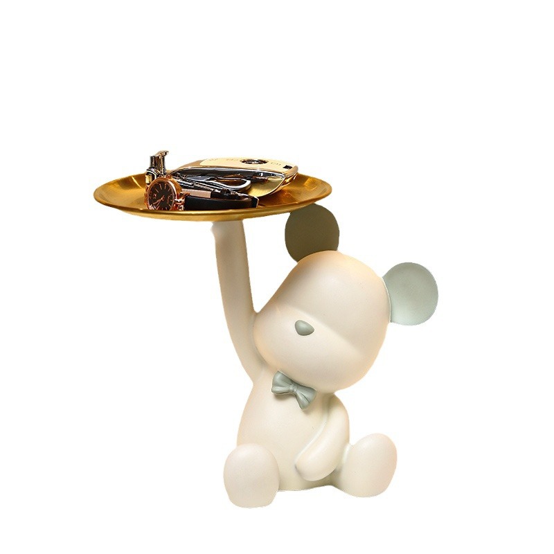 Violent bear decoration hallway key Tray storage box creative desktop light luxury style decoration living room home decoration