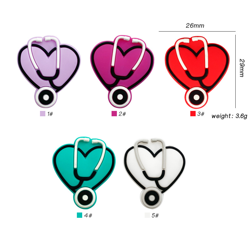 Manufacturer silicone stethoscope beads creative beading diy beads food grade baby teething accessories